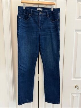 LOFT Women's Dark Indigo Straight Leg Jeans